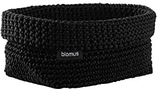 blomus | Häkelkorb -TELA- | Farbe Black | Größe L L20xB12xH9cm | Aufbewahrungskorb aus Kunstfaser