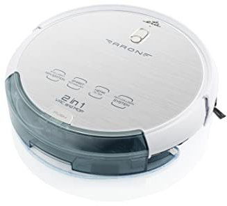 ETA Robot aspirapolvere Aron I 2 in 1 aspirazione e pulizia I 120 minuti di autonomia, serbatoio dell'acqua da 300 ml, controllo app, altezza solo 7,2 cm, filtro HEPA