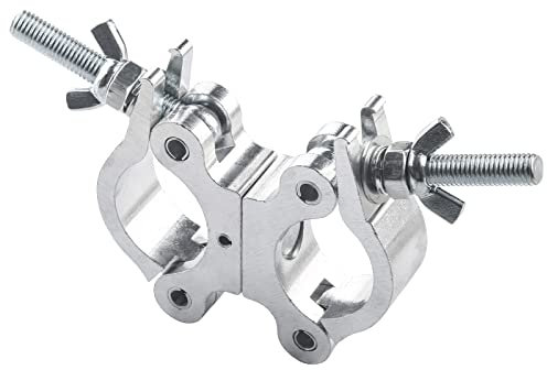 Lighting Truss Swivel Coupler Clamps for Lights, Lighting O Clamp Dj Light Pole Clamp Quick Release Dual Head Truss Clamp, 40-52mm Dual Swivel Tube Clamp Two Wrap Around Pipe Clamp Mounting Bracket
