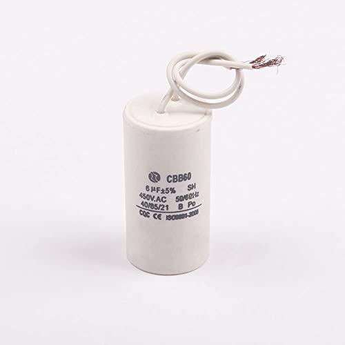 CBB60 6uf 450V 50Hz aire acondicionado motor corriente t condensador lavadora eléctrica aire acondicionado dos cables