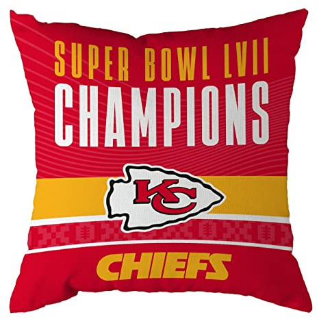Great Branding NFL Schal Kansas City Chiefs Superbowl Champions Kissen für Couch Sofa