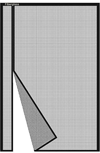 Risareyi Seitliche Öffnung Magnet Fliegengitter Balkontür 60x195cm, Schwarz | Verstärkt Fiberglas Netz, UV Beständig, Fliegenvorhang Insektenschutz Tür Ohne Bohren, für Terrassentür, mit 4cm Klettband