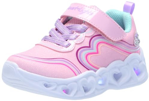 Skechers Girls Sneaker, Light Pink Sparkle Mesh/Multi Trim, 36 EU