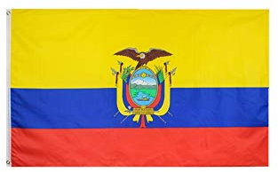 Stormflag Bandera Ecuado 3x5ft/ 90x150cm poliéster 90g, 2 ojales de metal costura doble con ojal