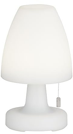 easy! BY FHL! | Kabellose Dimmbare LED Tischlampe Mit Akku | Weiß | Zugschalter 2 Stufen Dimmbar | Farbwechsel Stufenlos Einstellbar