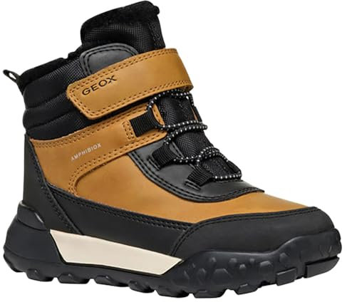 Geox J TREKKYUP Boy B ABX Ankle Boot, DK Yellow/Black, 39 EU