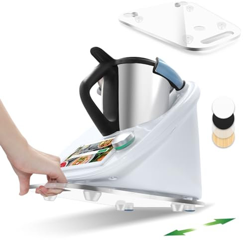 für Thermomix TM6 Gleitbrett,Acryl Gleitbrett Zubehör, Schnelles Bewegen Rollbrett für Thermomix Vorwerk Küchenmaschine TM 6 TM5 Zubehör Unterlage Brett (Transparent)