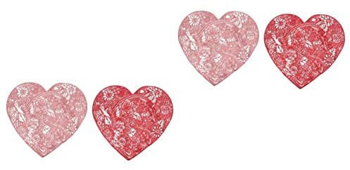 Alipis 4 Pz tovaglietta rosa tovagliette a forma di cuore rosso tovaglietta per la casa tovagliette americane lavabili tovagliette lavabili tappetino da scrivania arredamento nozze pvc