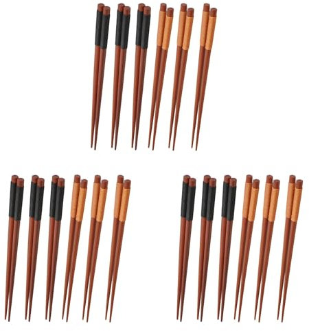 Janasiba 18 Paires de en Bois, Japonaises Coréennes Chinoises Réutilisables, Lavables au Lave-Vaisselle, Antidérapantes