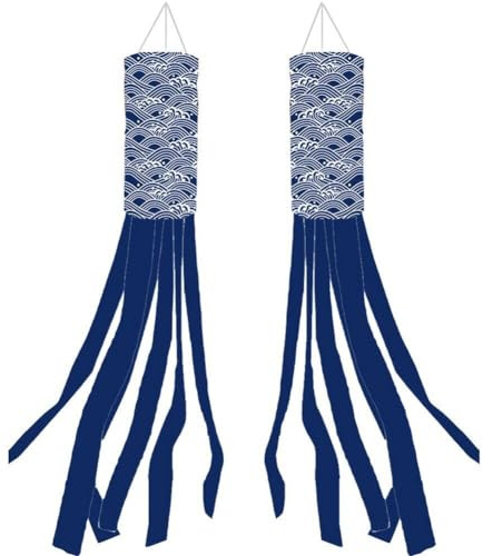 Banderole À Vent en Forme De Carpe Japonaise, 2 Pièces, Drapeau, Cerf-Volant Koinobori, Décor Suspendu pour L'extérieur, Bar À Sushi Japonais, Salle Izakaya