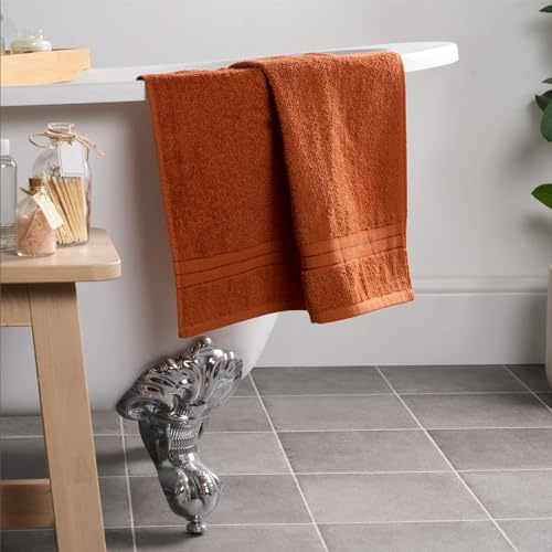 Brentfords Hand Towels for Bathroom, Ultra Soft 100% Cotton Highly Absorbent Hand Towel Quick Dry Hotel Spa Quality Small Towels 1 Piece Household Essential, 50x80cm - Burnt Orange