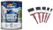 Dulux Weather Shield Quick Dry Satin Paint, 750 ml - Pure Brilliant White & Fit for The Job 5 pc Mixed Sizes Paint Brush Set for a Smooth Finish with Emulsion, Gloss