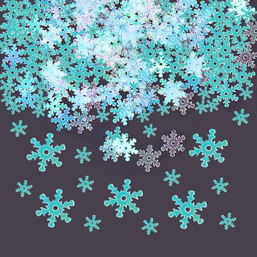 ParPix 1500 Stück Schneeflocken Deko Konfetti, Glitzer Weihnachts Tischdeko, Klein Streudeko Weihnachten Winterdeko, Schneeflocke Weihnachten Deko für Hochzeit,Geburtstag,Neujahr(Illusion Transparent)