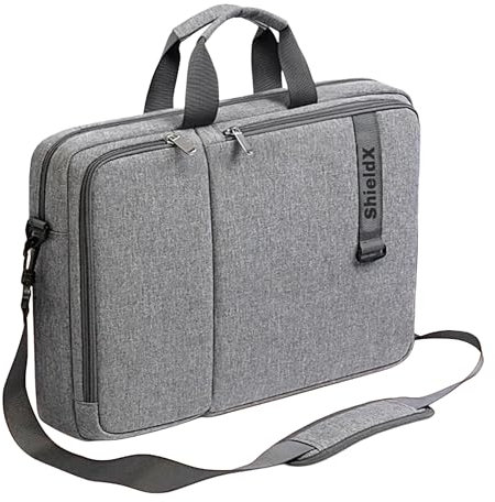ShieldX Laptoptasche 17 Zoll Aktentasche Wasserabweisend Umhängetasche Schultertasche Businesstasche Laptop Tasche, kompatibel mit Lenovo Acer HP Dell Samsung Microsoft MacBook
