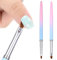 AOZUO 2PCS Nail Art Clean Up Brush, Nail Polish Clean Up Brush with Round & Angled Head Pen Nail Painting Brushes for Nail Art Design Fingernail Polish Mistake Cleaning