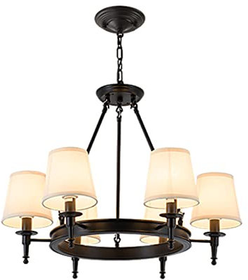 Lustre Moderne, plafonnier Classique à Suspension avec Abat-Jour Blanc Lustre avec Base E14 Lampe Suspendue pour Le Salon, Le Couloir et la Chambre à Coucher
