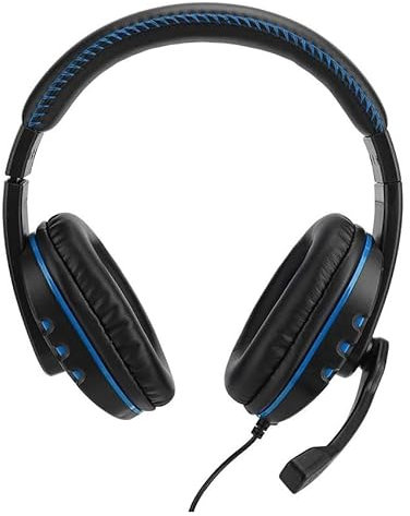 Auriculares de casco gaming KOMC K4 en azul. Perfectos para una experiencia inmersiva en tus juegos, combinan comodidad y estilo. Ideal para gamers.