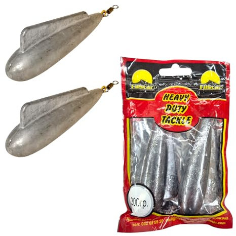 PRO FILSTAR Schleppblei Angeln Set 2 x 300g - Angelgewichte mit Wirbel - Trolling Angelblei - Angeln Blei - Meeresangeln Montage - Blei Gewicht - Bleigewichte - Sport Set Fishing Weights – Angelwirbel