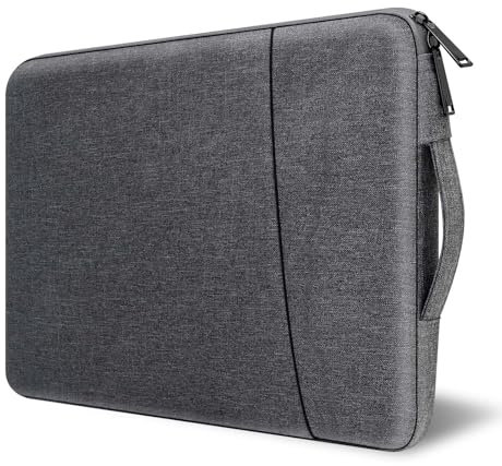 14 Inch Laptop Sleeve Case for MacBook Pro 14 inches M4 Chip A3112 A3185 A3401 Canvas Handbag Portable Package Pouch Carrying Travel with Stainless Steel Zipper Polyester Accessories (Dark Grey)