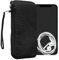 kwmobile Handy Tasche kompatibel mit Smartphones XL - 6,7/6,8 Hülle - Canvas Handyhülle mit Mikrofaser Inlay in Schwarz - Handytasche mit 17,2 x 8,4 cm Innenmaße