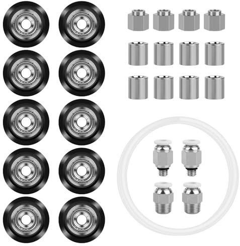 27PCS Ender 3 Rollen Kugellager 3D Drucker POM Pulley Wheel Set mit Column,Eccentric Nut,Bowden Tube and PC4-M6 & PC4-M10 Pneumatik Connectors for Ender 3 V2/3 Pro/3 S1,CR 10 Series,Kobra,Vyper