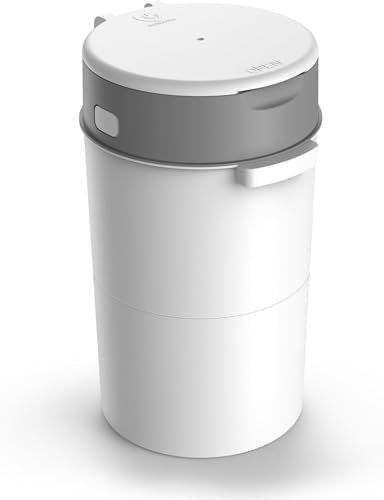 Bellababy Nappy Bin, Upgrade Baby Diaper Bin with Double Odor Locking, Includes 1 Refill (6.8m), Compact Design for Nursery (White)