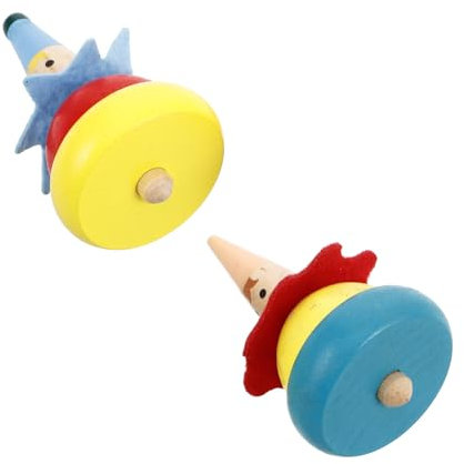 BESTonZON Handgemalte Bunte Clown Kreisel Intelligentes Holzspielzeug Für Kindergarten Mit Lebendigen Farben Und Clown Design Ideales Für Kleine Entdecker