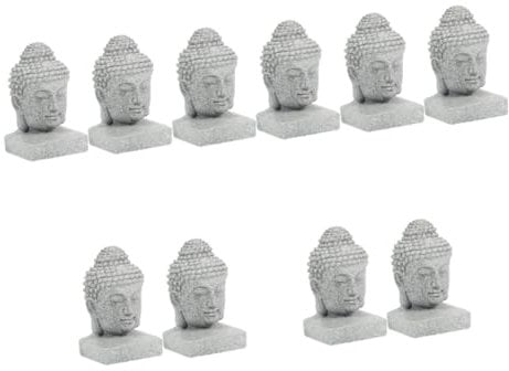 Ciieeo 10pcs Buddhist Fish Tank Decor Buddha Figurine Ornament Statue for Aquarium Garden