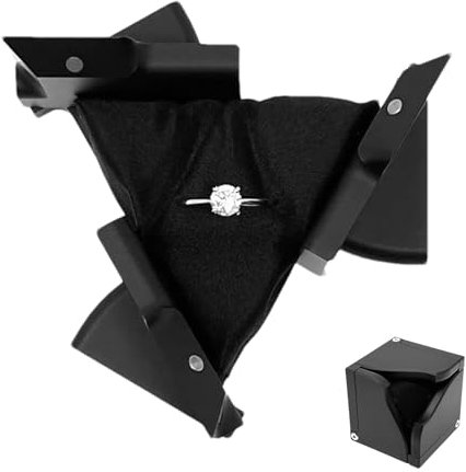Kinetacubes spinniing Ring Box - Drehwerter Ringhalter | Aluminiumlegierung Dynamic Cube Jewelry Storage Box, Schlanker Hochzeitshalter, Einzigartiger Vorschlagsfall Für Männer, Frauen, Erwachsene