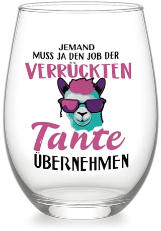Verdaxis Lustiges Weinglas Tante Geschenk, Weinglas Geschenk für Beste Tante Weihnachten, Personalisiert Geschenke für Auntie zum Geburtstag Weihnachten Muttertag 17oz