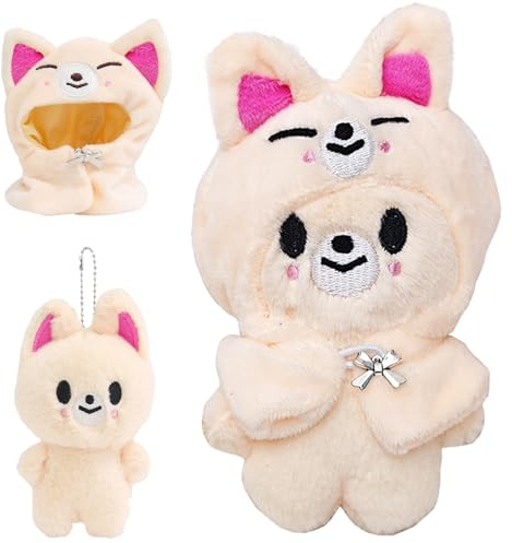BAISHUWU Stray Kids Peluche, 10CM S-Tray Kids Porteclés en Pel-uche, Série Skzoo Porteclés en PE-luche, Stray-Ki-DS Plushdoll Porte Clés, SK-Zoo Poupée Pelu-Che, pour Les Fans de S-Tray Ki-DS (M3)