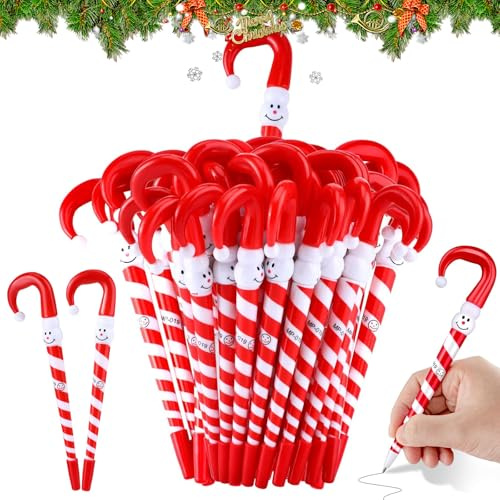GOUYENG Weihnachtsstifte,60 Stück Weihnachtsgel Tinte Stifte,kugelschreiber weihnachten,Zuckerstangen Stifte,Weihnachts Kugelschreiber,Druckkugelschreiber,für Studenten Weihnachten Party