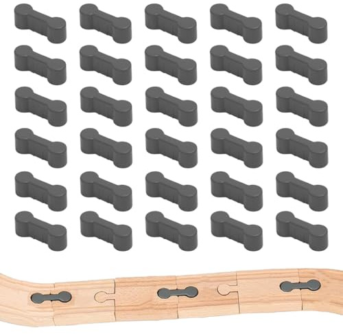 KEQAR 30 Stück Universal Holzeisenbahn Adapter Set, Holzschienen Verbinder, Zubehör Holzeisenbahn, Für Geburtstagsfeier, Spieltermin