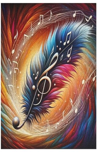 Musical Note Wooden Jigsaw Puzzles 1000 Piece Puzzle For Adults. Challenging To Complete But Fun And Humorous Jigsaws （78×53cm）