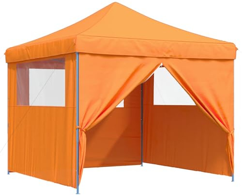 vidaXL Party-Zelt Orange 292 x 292 x 315 cm Oxford-Stoff, Garten und Terrasse, modernes Partyzelt, Außen-Pavillon, tragbarer Sonnenschutz, Hochzeitsunterstand