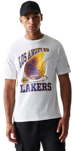 New Era NBA Ball Graphic Unisex T-Shirt Los Angeles Lakers White