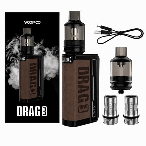 VOOPOO Drag 3 Vape Kit 177W, Dual 18650 Battery Sold Separately, 2ml TPD TPP Pod Tank, GENE.FAN 2.0 Chip, Type-C Charging, Sub Ohm Vape Kit, Adjustable Airflow, E Cigarette No Nicotine