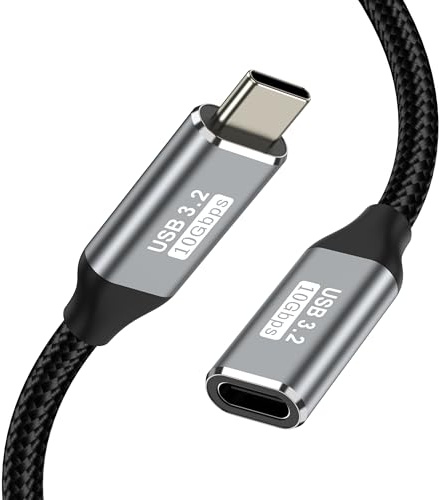 Vancle USB C Extension Cable 1m, 100W USB C 3.2 Male to Female Fast Charge Extension Lead compatible with MacBook Pro M3, iPad Pro 2021/Air 5, iPhone 16/17, Galaxy S25/S26