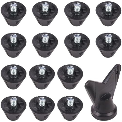 PureBowlic 14-pack 13 mm för Tpu fotbollsknitar för skiftnyckel, M5 tråd fotboll klossar spikar för rugby för lacrosse-skor, högt grepp halkskydd ersättningsdubbar, svart