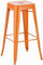 CLP Barhocker Joshua I Stapelbarer Tresenhocker aus Metall I Barstuhl mit Fußstütze I Sitzhöhe 76 cm I Stapelhocker, Farbe:orange
