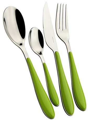 BUGATTI CASA GGMU-023F50 Gioia Pomme Verte Ensemble de Couverts, 24 pièces Vert