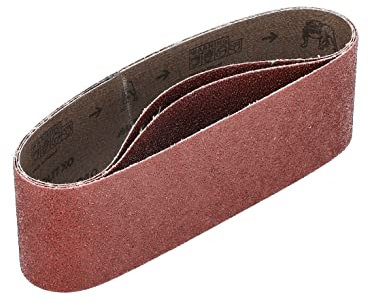 Mirka Red 3 Stück Gewebe-Schleifbänder 75x533mm / Korn P40 / hochwertiges Schleifband für Bandschleifer/Zum Schleifen von Holz und Metall