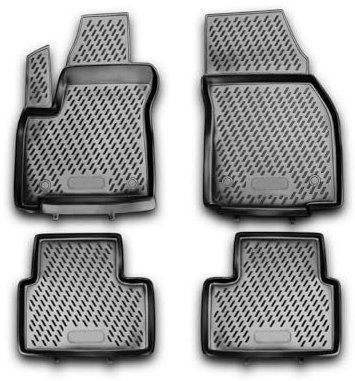 OMAC Gummimatten Fußmatten kompatibel mit Opel Meriva B 2010-2017 TPE Automatten Schwarz 4X