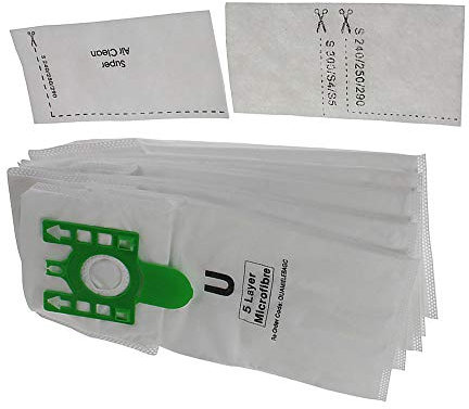 U Type Vacuum Cleaner Dust Bags compatible with Miele S7210, S7260, S7280, S7580, S7510, S7000