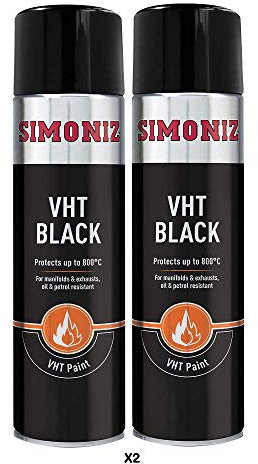 Simoniz Black VHT Spray Paint 2x 500ml