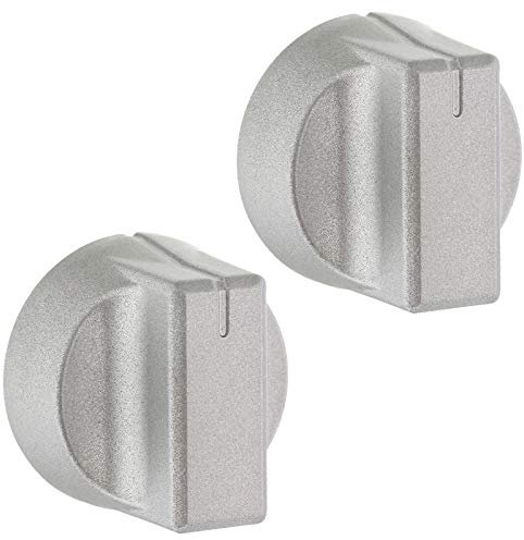 MasterPart Silver Oven Control Knobs Switches For Stoves Oven Cookers - Pack of 2