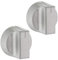 MasterPart Silver Oven Control Knobs Switches For Stoves Oven Cookers - Pack of 2