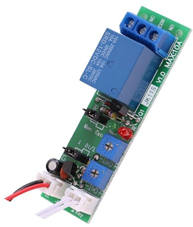 FTVOGUE Módulo de Relé Conmutador de Temporización de Encendido/Apagado CC 5V 12V 24V Ajustable para Módulo de Prueba Repetitivo (DC12V, 0-120min)