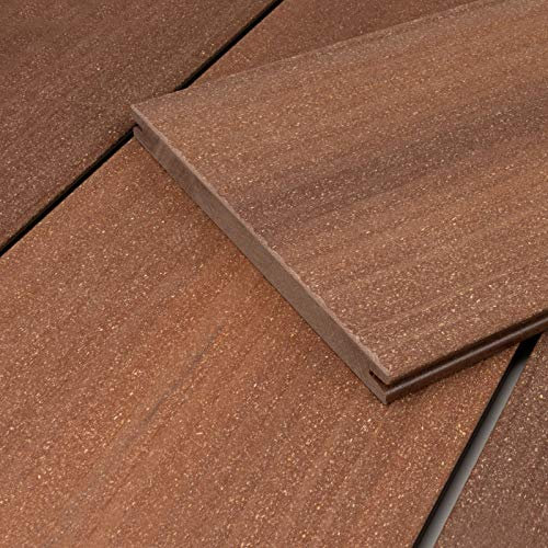 HORI® WPC Terrassendielen Komplettset I Massivdiele Sylt I Robuste & witterungsbeständige Terrassendielen I Inkl. passender Unterkonstruktion & Zubehör I braun I Fläche: 9 m² I Dielenlänge:3,00 m