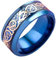 HIJONES Herren Edelstahl Blau Keltischer Gold Drachen Ring Mit Carbon Fiber Inlay Ehering 8MM Blau Größe 70